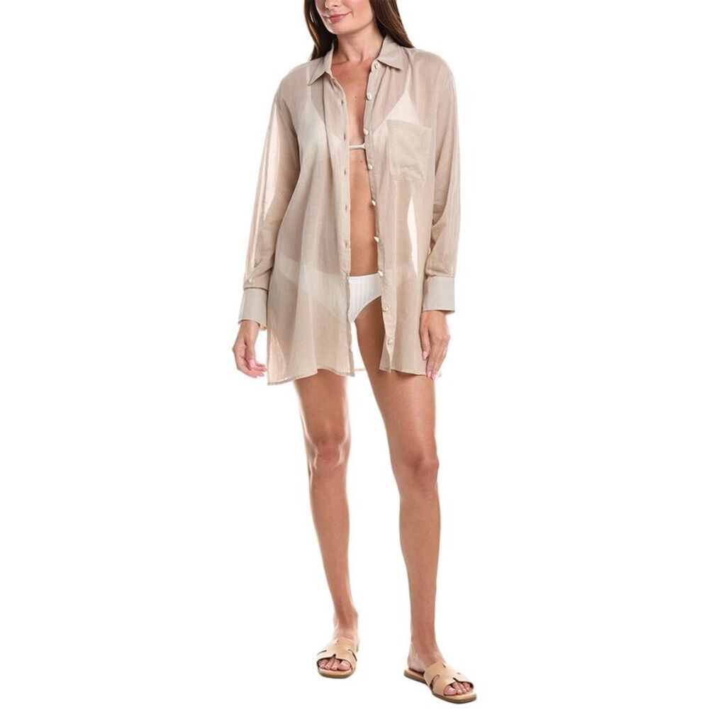 Pitusa Womens  Puka Shell Shirtdress, Purple